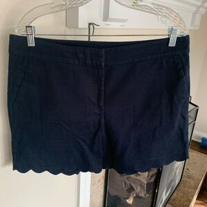 Talbots Dark Blue High Waist Scalloped Shorts
